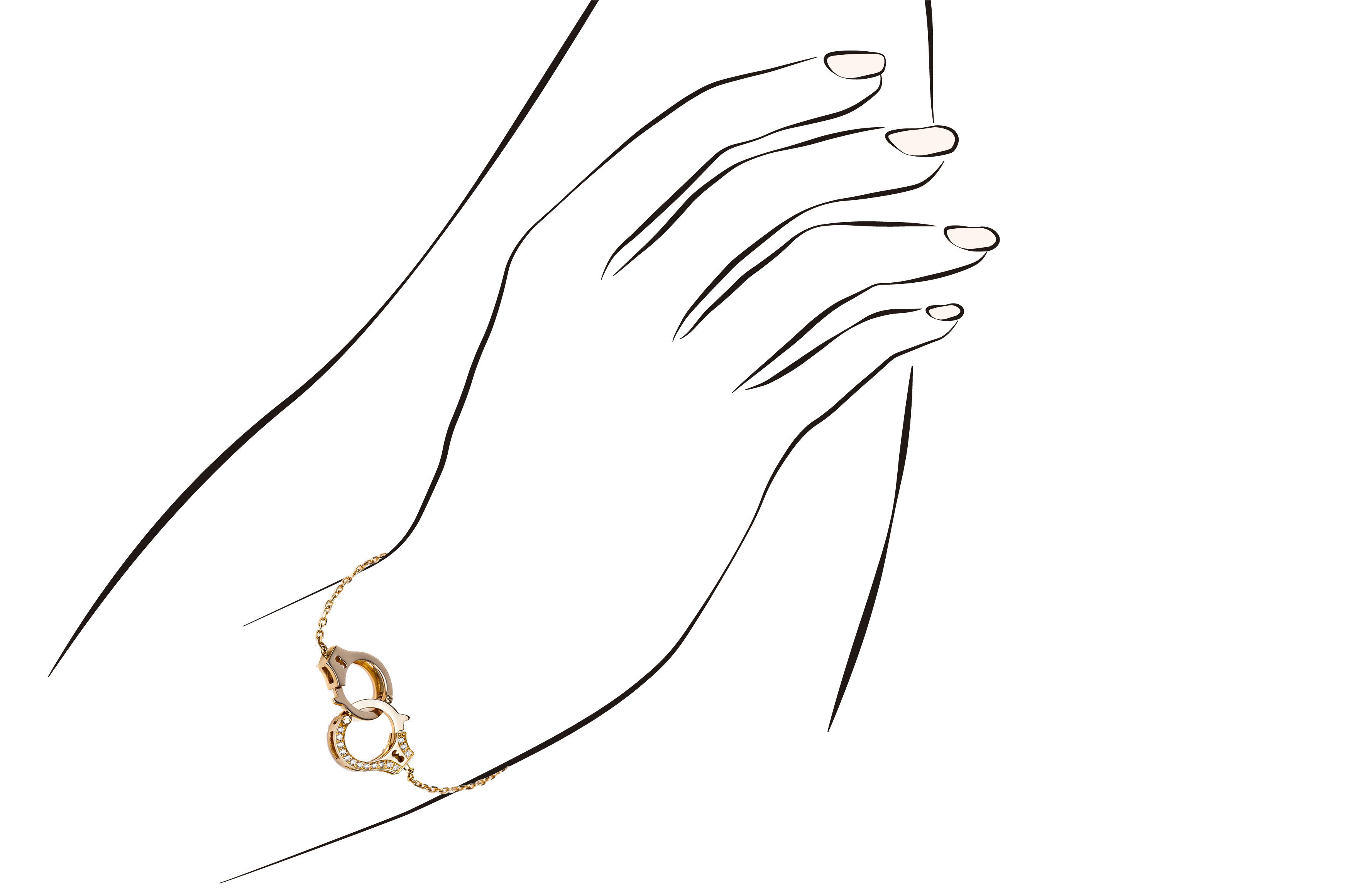 Jewel: bracelet;Material: gold 19.2kt;Stones: diamonds (30 un) 0.26ct, HV-SI quality;Color: gold;Gender: woman