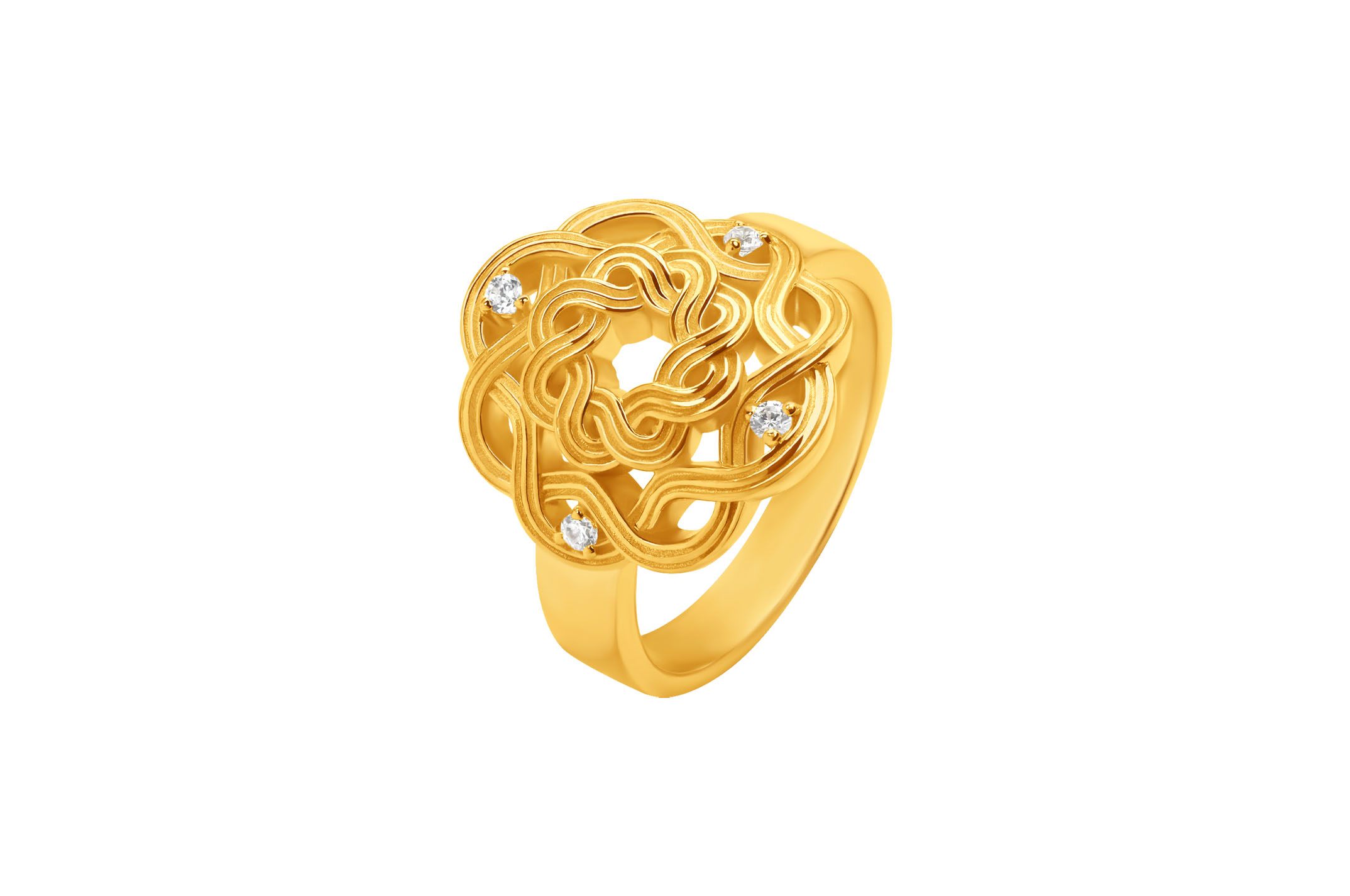 Jewel: ring;Material: 925 silver;Weight: 6.7 gr;Stones: zirconia;Color: yellow;Gender: woman