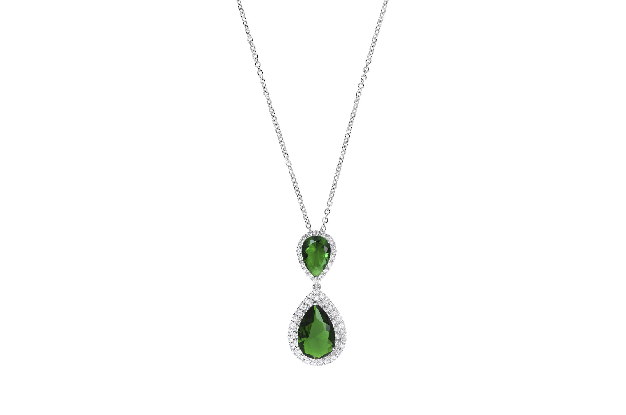 Jewel: necklace;Material: silver 925;Weight: 6.7 gr;Stone: zirconias;Color: white;Size: 40 cm + 5 cm;Pendent size: 3 cm;Gender: woman