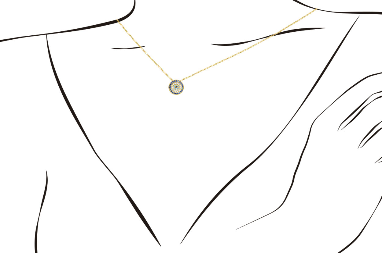 Joia: colar;Material: prata 925;Peso: 2 gr;Pedras: zircónias;Cor: amarelo;Medida fio: 44 cm + 2.5 cm;Medida pendente: 1 cm;Género: mulher