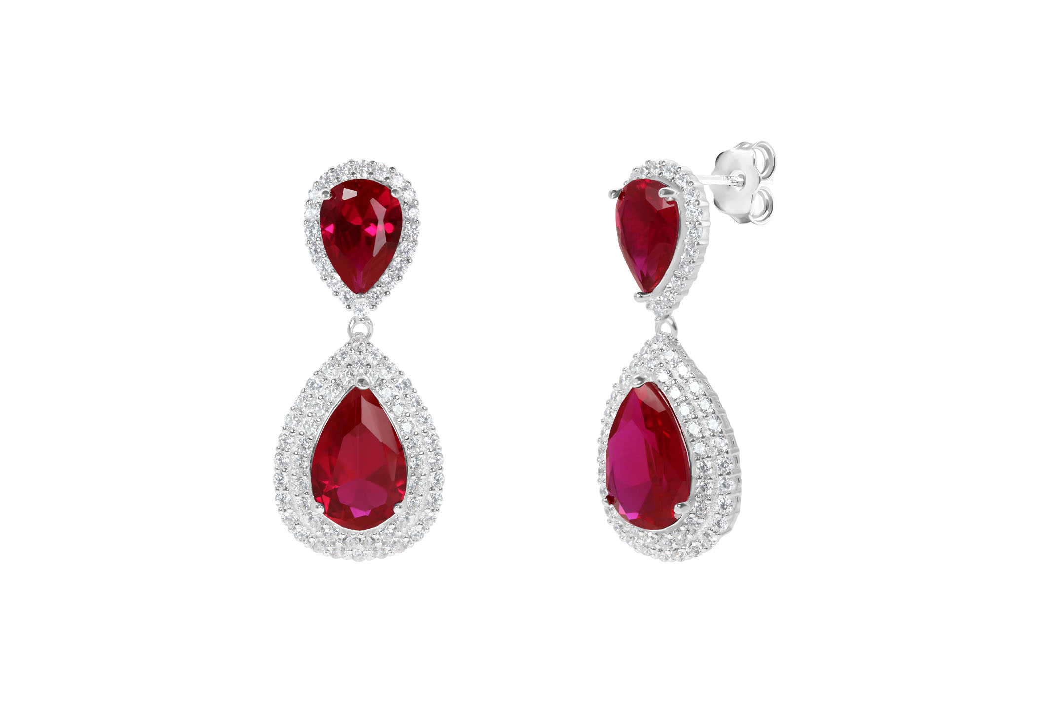 Jewel: earrings;Material: silver 925;Weight: 7.5 gr;Stone: zirconias and hydrothermal;Color: white;Size: 3 cm;Gender: woman
