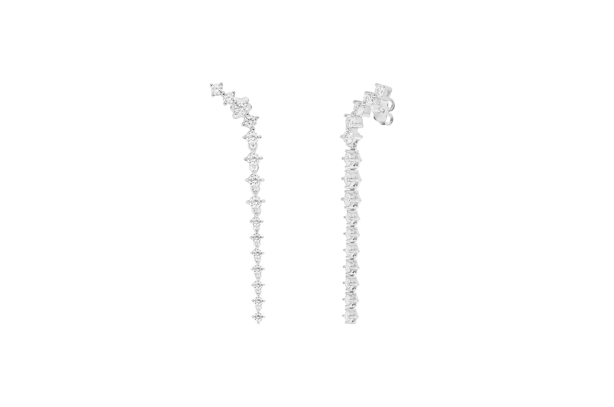 Jewel: earrings;Material: silver 925;Weight: 3.7 gr;Stone: zirconia;Color: white;Size: 4.5 cm
