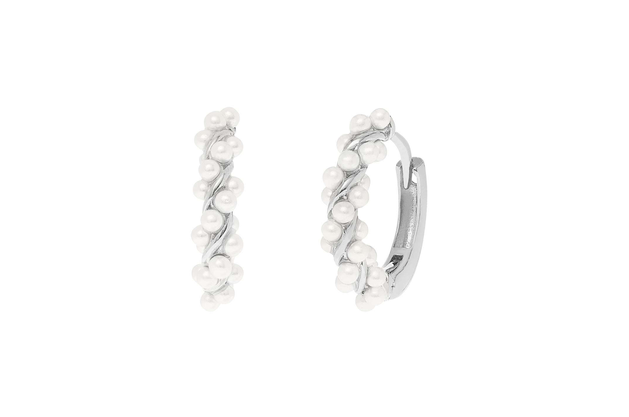 Jewel: earrings;Material: silver 925;Weight: 1.6 gr;Stone: pearls;Color: white;Size: 1.2 cm