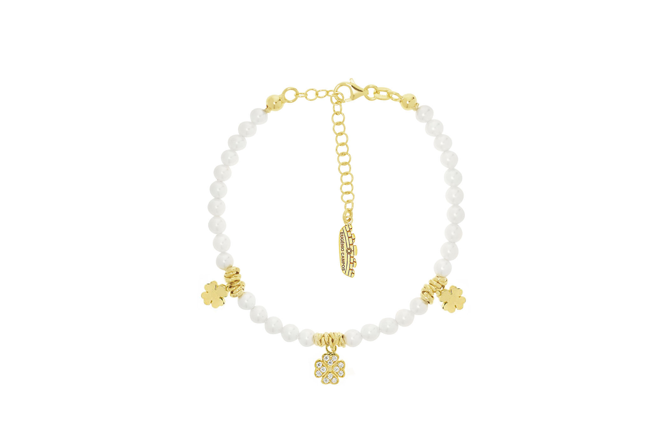 Jewel: bracelet;Material: silver 925;Weight: 11.4 gr;Stone: pearl & zirconia;Color: yellow;Size: 16 cm + 5 cm;Pendent size: 0.5 cm