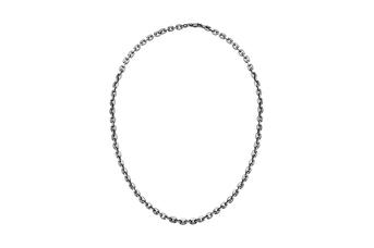 Joia: colar;Material: prata 925;Tamanho Fio: 48 cm;Peso: 28 gr;Cor: preto;Género: Homem