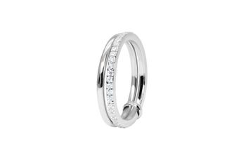 Joia: anel;Material: prata 925;Peso: 3.4 gr;Pedra: zircónias;Cor: branco;Género: mulher