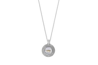 Jewel: necklace;Material: silver 925 and gold 9 kt;Weight: silver 5.0 gr and gold 0.2 gr;Stone: zirconia;Color: bicolor;Size: 42 cm;Gender: woman