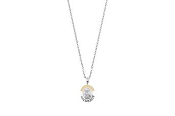 Jewel: necklace;Material: silver 925 and gold 9 kt;Weight: silver 4.9 gr and gold 0.2 gr;Stone: zirconia;Color: bicolor;Size: 42 cm;Gender: woman