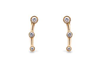 Jewel: small earrings;Material: gold 19.2kt;Stones: diamonds (6un) 0.29ct, HV-SI quality;Color: yellow;Gender: woman