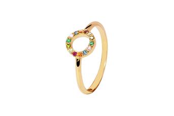 Jewel: ring;Material: gold 19.25 kt;Weight: 1.70 gr;Stones: zirconias;Color: yellow;Size: 12;Gender: woman