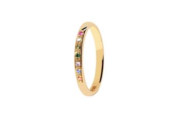 Jewel: ring;Material: gold 19.25 kt;Weight: 1.60 gr;Stones: zirconias;Color: yellow;Size: 22;Gender: woman