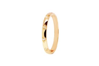 Joia: anel;Material: ouro 19.25 kt;Peso: 2.40 gr;Pedras: zirconias;Cor: amarelo;Tamanho: 12;Género: feminino
