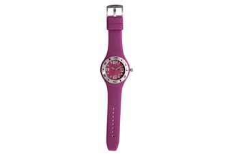 Jewel: watch;Mechanism: analog;Closure: buckle;Material: stainless steel;Strap material: silicone;Case size: 41 mm;Strap size: 26 mm;Case color: purple;Dial color: purple;Gender: girl