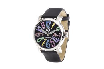 Jewel: watch;Mechanism: analog;Closure: buckle;Material: stainless steel;Strap material: leather;Case size: 39 mm;Strap size: 17 mm;Strap color: black;Dial color: black and others;Gender: woman