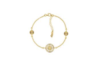 Jewel: bracelet;Material: 925 silver;Weight: 3.1 gr;Stones: zirconias;Color: yellow;Size: 14.5 cm + 3.5 cm;Gender: woman