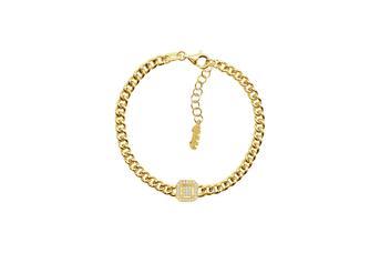 Jewel: bracelet;Material: 925 silver;Weight: 5.04 gr;Stones: zirconia;Color: yellow;Size: 16 cm + 3 cm;Gender:woman