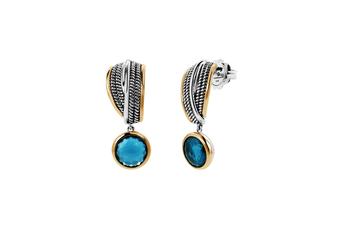 Jewel: earrings;Material: 925 silver and 9K gold;Weight: 8.7 gr (silver) and 1.6 gr (gold);Color: white and yellow;Size: 3 cm;Gender: woman