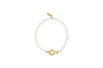 Jewel: bracelet;Material: 925 silver;Weight: 1 gr;Stones: pearls;Color: yellow;Size: 17 cm;Gender:woman