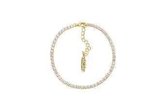 Jewel: bracelet;Material: 925 silver;Weight: 6.37 gr;Stones: zirconias;Color: yellow;Size: 17.5 cm + 2.5 cm;Gender: woman