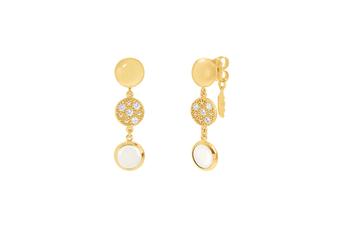 Jewel: earrings;Material: 925 silver;Weight: 28.5 gr;Stones: zirconia;Color: yellow;Size: 4.5 cm;Gender: woman