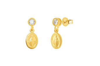 Jewel: earrings;Material: 925 silver;Weight: 1.6 gr;Stones: zirconia;Color: yellow;Size: 1.5 cm;Gender: woman