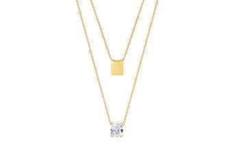 Jewel: necklace;Material: 925 silver;Weight: 6 gr;Stones: zirconia;Color: yellow;Size: 60 cm;Pendent size: 1.2 cm;Gender: woman