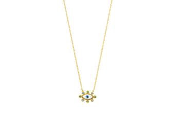 Jewel: necklace;Material: 925 silver;Weight: 2.0 gr;Stones: zirconia;Color: yellow;Size: 40.5 cm + 5 cm;Pendent size: 1.3 cm;Gender: woman