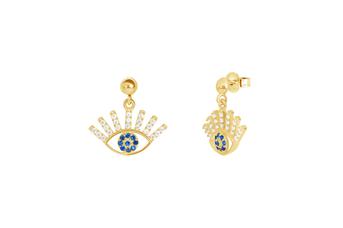 Jewel: earrings;Material: silver 925;Weight: 2.1 gr;Stone: zirconia;Color: yellow;Size: 1.5  cm;Gender: woman