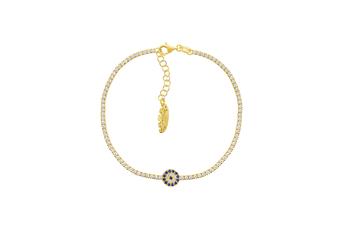 Jewel: bracelet;Material: 925 silver;Stones:zirconia;Weight: 3.1 gr;Color: yellow;Size: 16.5 cm + 2 cm;Gender:woman
