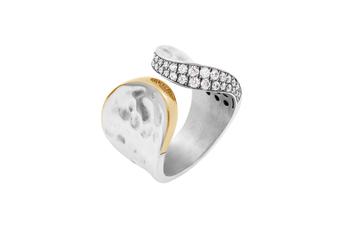 Jewel: ring;Material: 925 silver and 9K gold;Weight: 11.7 gr (silver) and 1.2 gr (gold);Color: white and yellow;Stone size: 0.8 cm