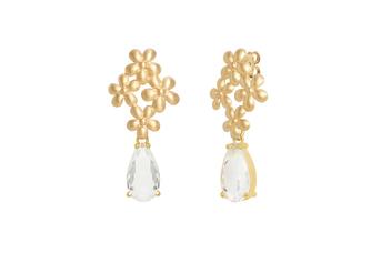 Jewel: earrings;Material: silver 925;Weight: 4.5 gr;Stone: crystal;Color: yellow;Size: 1.8 cm + 1.2 cm
