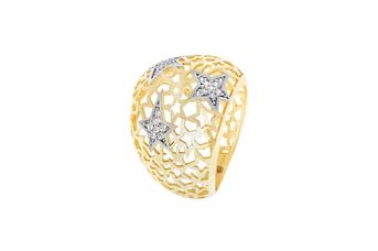 Jewel: ring;Material: silver 925;Weight: 2.4 gr;Stone: crystal & zirconia;Color: bicolor