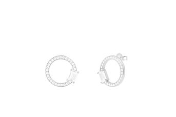 Jewel: earrings;Material: silver 925;Weight: 4.9 gr;Stone: zirconia;Color: white;Size: 1.5 cm