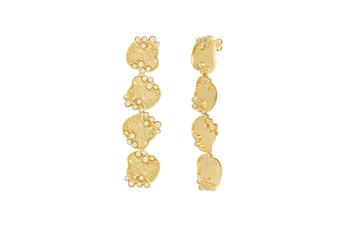 Jewel: earrings;Material: silver 925;Weight: 10 gr;Stone: zirconia;Color: yellow;Size: 5 cm