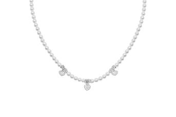 Jewel: necklace;Material: silver 925;Weight: 20.6 gr;Stone: pearl & zirconia;Color: white;Size: 40 cm + 4 cm;Pendent size: 0.5 cm
