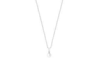 Jewel: necklace;Material: silver 925;Weight: 1.7 gr;Stone: zirconia & pearl;Color: white;Size: 38 cm + 4 cm;Pendent size: 1.5 cm