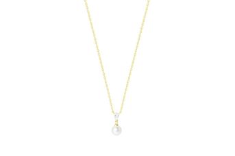 Jewel: necklace;Material: silver 925;Weight: 1.7 gr;Stone: zirconia & pearl;Color: yellow;Size: 38 cm + 4 cm;Pendent size: 1.5 cm