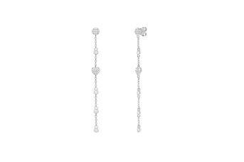 Jewel: earrings;Material: silver 925;Weight: 2.3 gr;Stone: zirconia;Color: white;Size: 6.5 cm