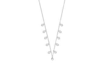 Jewel: necklace;Material: silver 925;Weight: 2.9 gr;Stone: zirconia;Color: white;Size: 38 cm + 5 cm;Pendent size: 0.4 cm