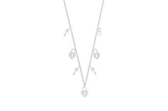 Jewel: necklace;Material: silver 925;Weight: 2.4 gr;Stone: zirconia & pearl;Color: white;Size: 42 cm + 3 cm;Pendent size: 0.8 cm