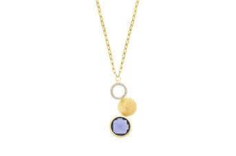 Jewel: necklace;Material: silver 925;Weight: 6.8 gr;Stone: zirconia;Color: yellow;Size: 42 cm + 5 cm;Pendent size: 3.4 cm
