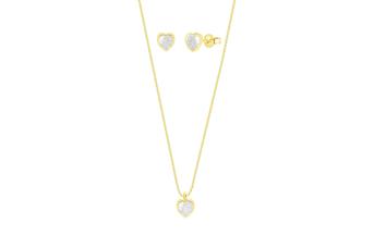 Jewel: necklace & earring set;Material: silver 925;Weight: 2 gr;Stone: zirconia;Color: yellow;Necklace Length: 40 cm + 5 cm;Heart Size: 0.5 cm