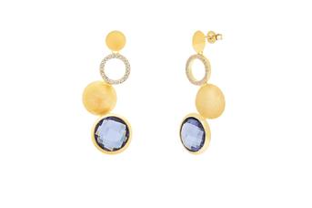 Jewel: earrings;Material: silver 925;Weight: 6.3 gr;Stone: zirconia;Color: yellow;Size: 4.5 cm