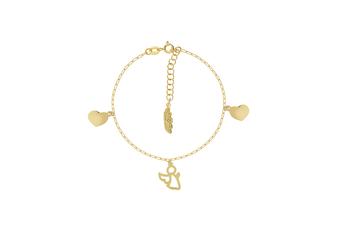 Jewel: bracelet;Material: silver 925;Weight: 1.7 gr;Color: yellow;Size: 16 cm + 3.5 cm; Pendent size:
1.2 cm