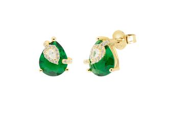 Jewel: earrings;Material: silver 925;Weight: 2.9 gr;Stone: zirconia;Color: yellow;Size: 1 cm