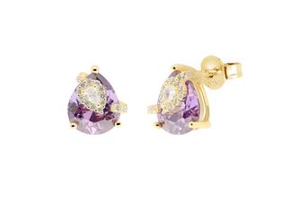 Jewel: earrings;Material: silver 925;Weight: 2.9 gr;Stone: zirconia;Color: yellow;Size: 1 cm