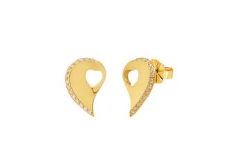 Jewel: earrings;Material: silver 925;Weight: 5 gr;Stone: zirconia;Color: yellow;Size: 2.2 cm