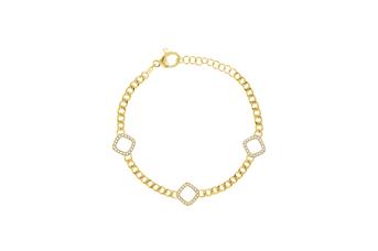Jewel: bracelet;Material: silver 925;Weight: 6.1 gr;Stone: zirconia;Color: yellow;Size: 17 cm + 2 cm